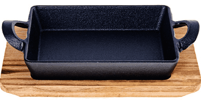 Сковорода 16х11,5см MAYER & BOCH чугунная с дощечкой